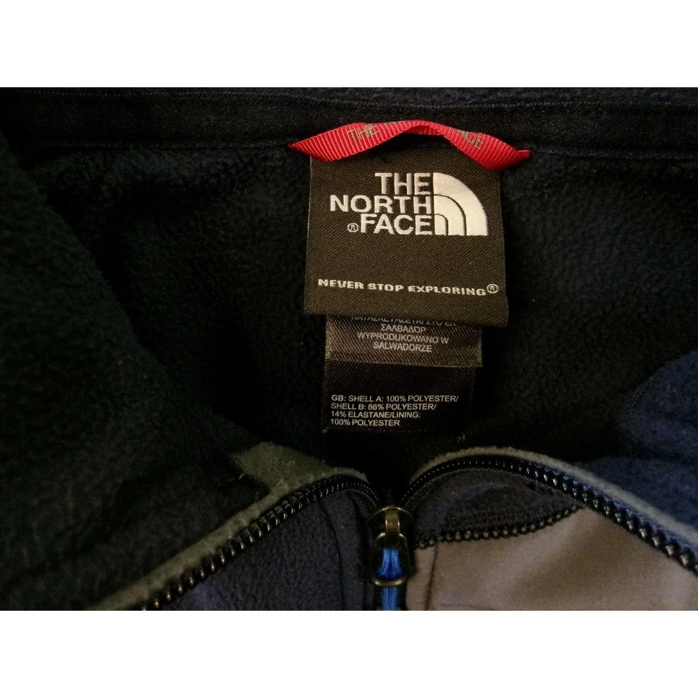 The North Face FlashDry Mens Navy Blue Grey 1/4 Zip Fleece Pullover C741‎ S